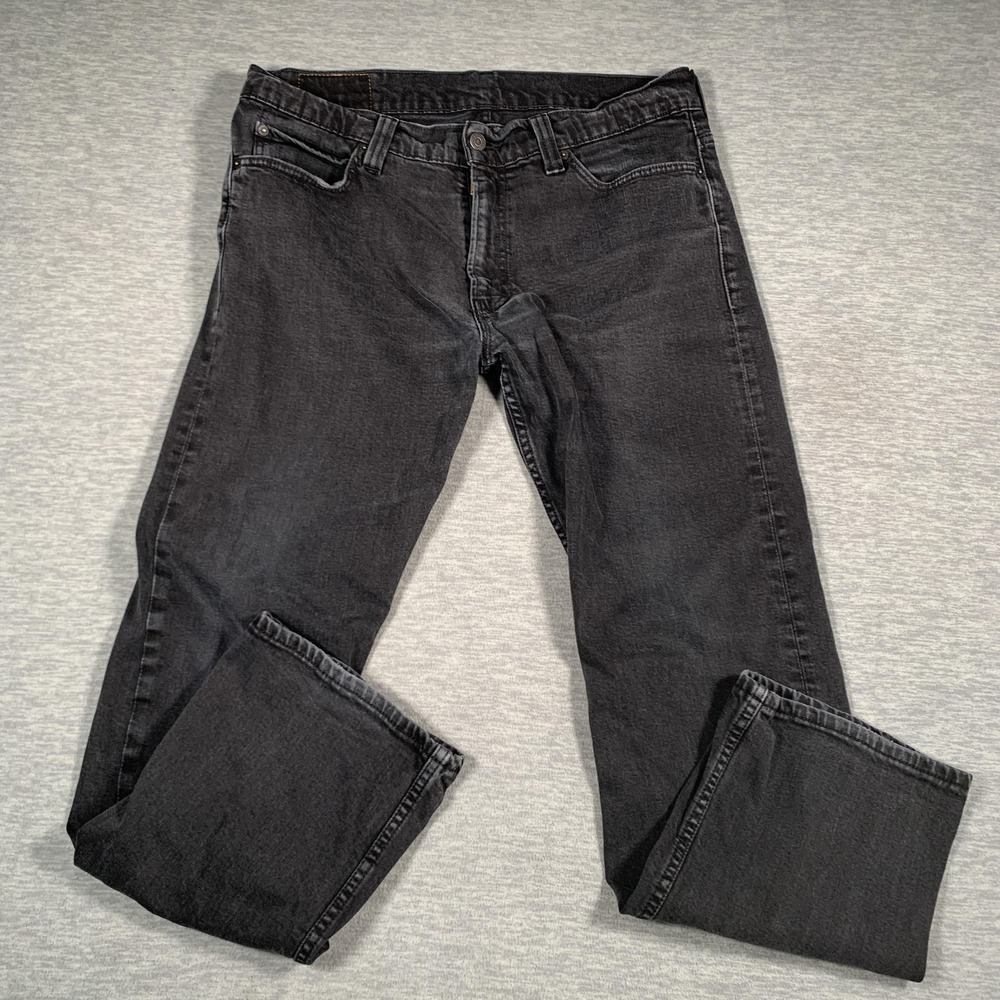 Levis 505 Jeans‎ Mens 36x30 Black Straight Fit Classic Denim Stretch Pants
